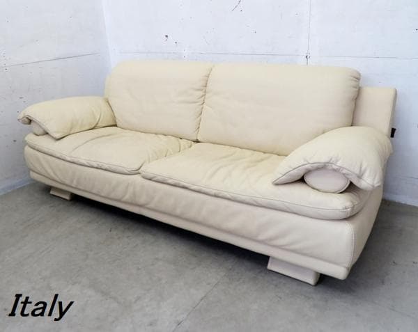 美品■総革■イタリア■IDC■Enzo Dambrosio■3人掛けソファ■