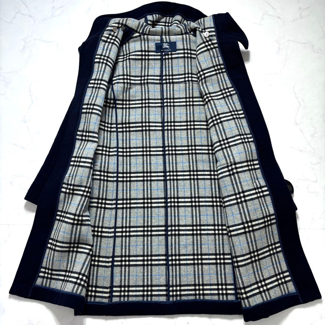 美品✨バーバリーロンドン ダッフルコート ノバチェック ロング ネイビー 160
