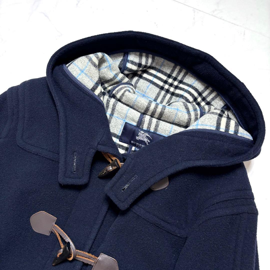 美品✨バーバリーロンドン ダッフルコート ノバチェック ロング ネイビー 160