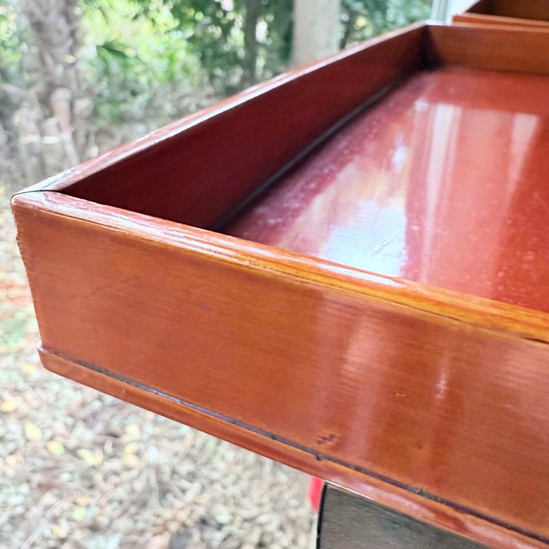 迎春感謝‼️キャラメル色‼️JAPAN 飛騨春慶塗飴色「胴張り御膳」5客木箱入