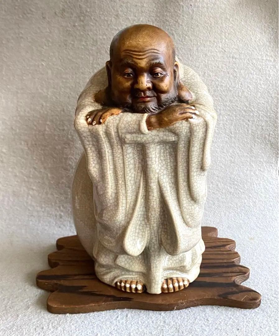 【七福神】布袋尊の置物（敷板付き）