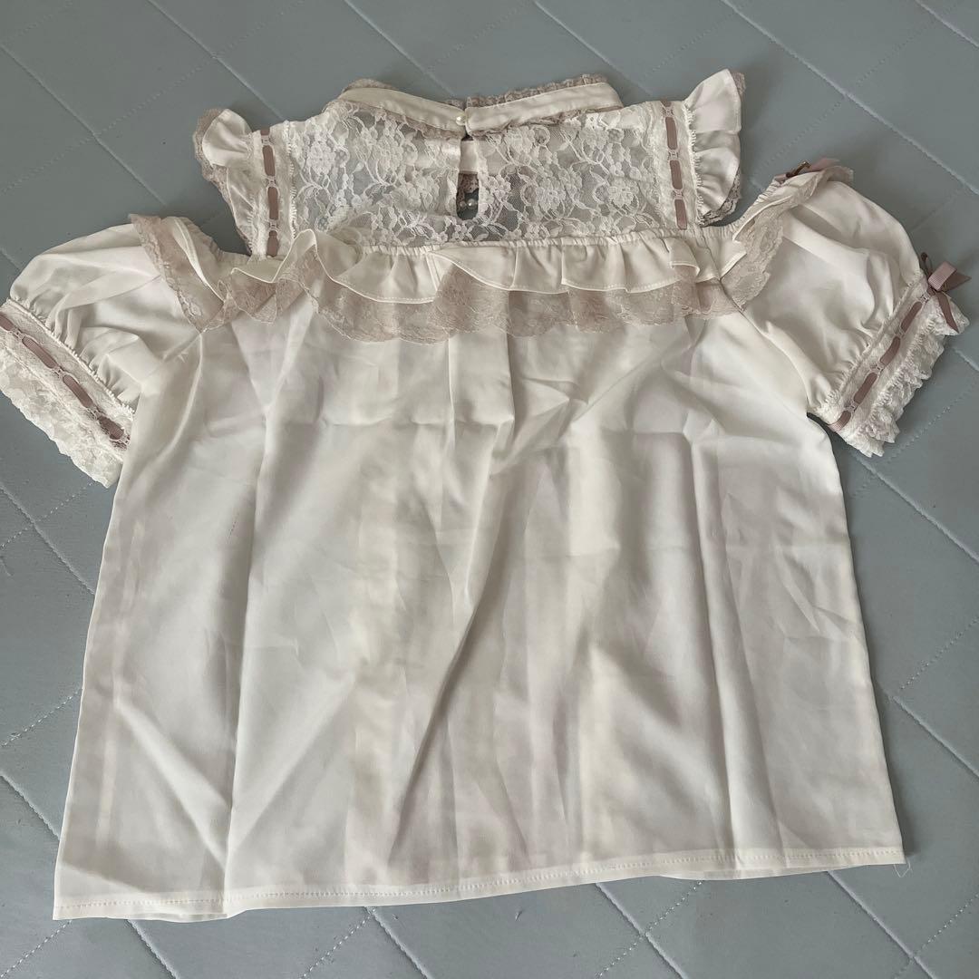 Liz Lisa リズリサ 3つリボンフロントチョーカーブラウス　ピンクホワイト