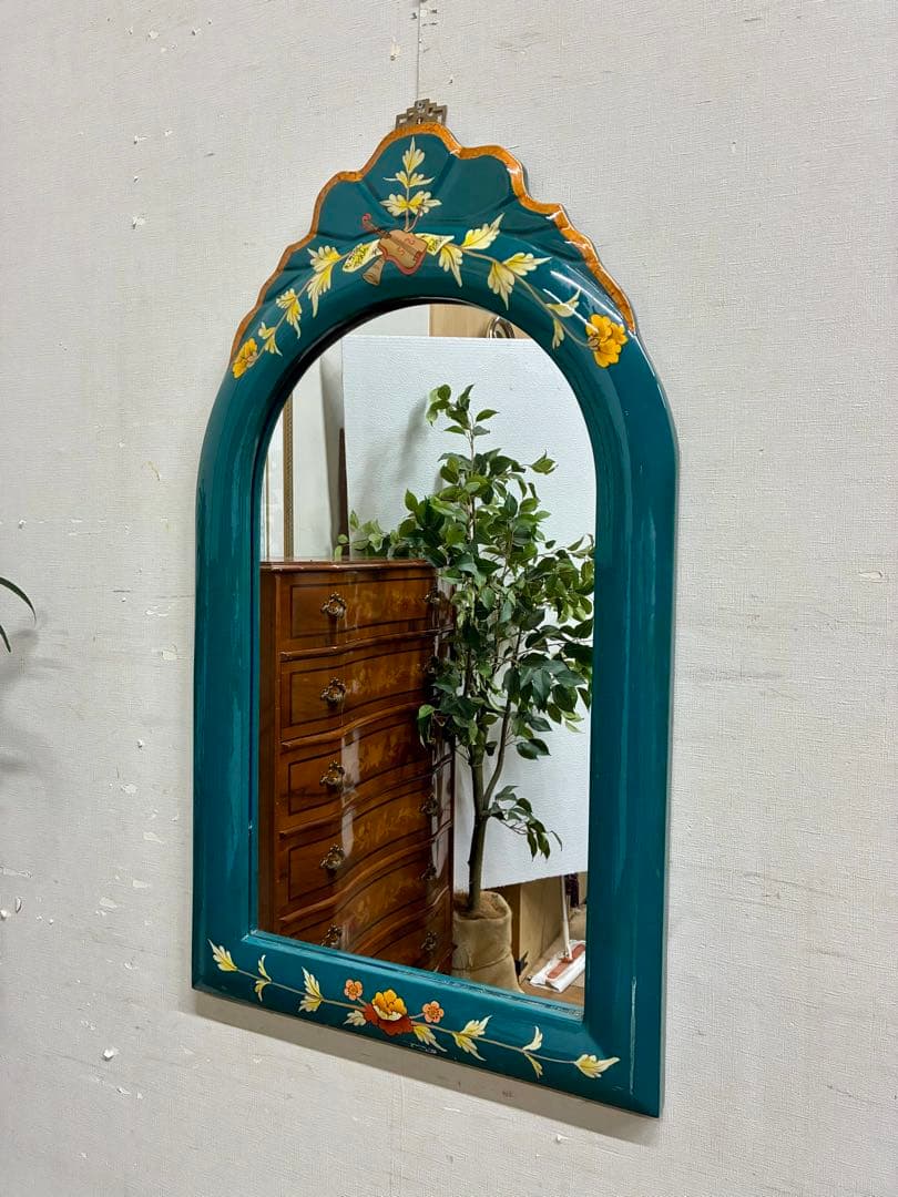 管457☆シノワズリ様式☆ウォールミラー☆壁掛け鏡