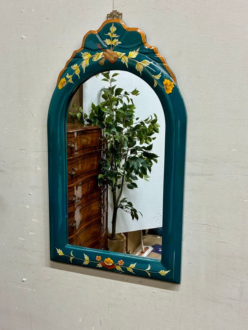 管457☆シノワズリ様式☆ウォールミラー☆壁掛け鏡