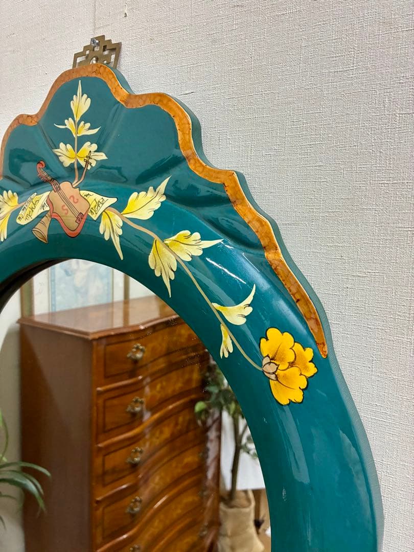 管457☆シノワズリ様式☆ウォールミラー☆壁掛け鏡