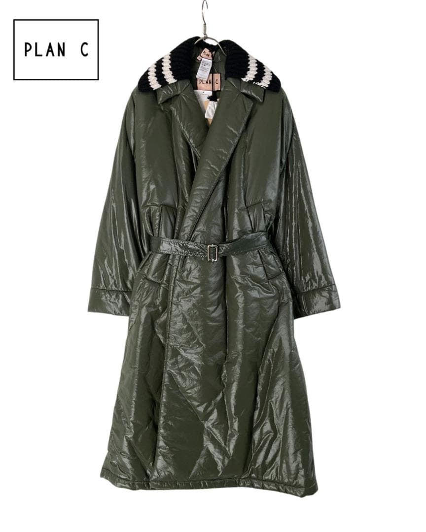 【新品】PLAN C ニットカラー切り替え中綿ロングコート 定価22万円