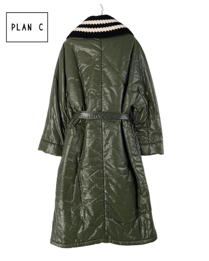 【新品】PLAN C ニットカラー切り替え中綿ロングコート 定価22万円