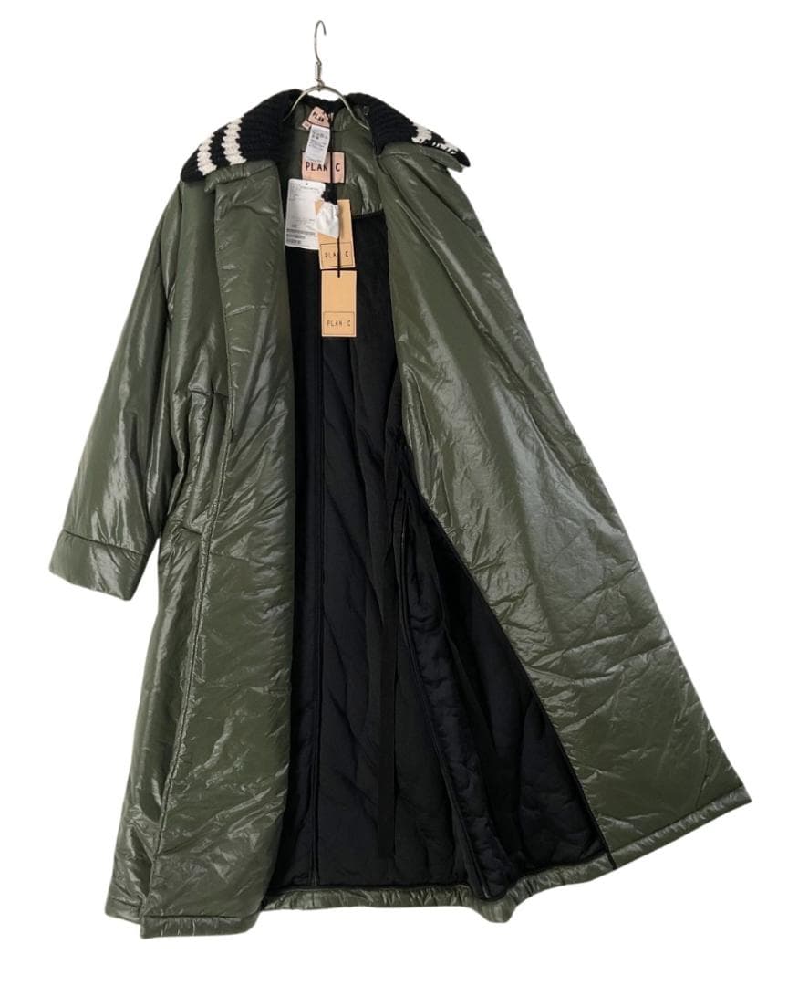 【新品】PLAN C ニットカラー切り替え中綿ロングコート 定価22万円