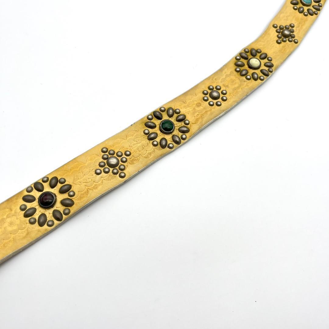 HTC エイチティーシ ベルト ビジュー スタッズ 装飾 レザー ロゴ金具