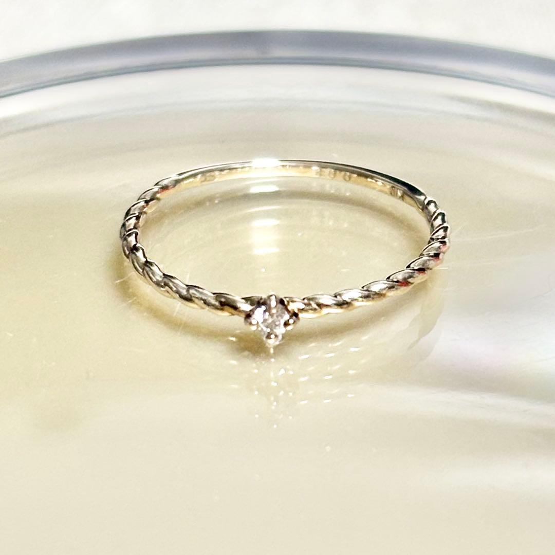 f*》様 k10YG ダイヤ ひねり リング