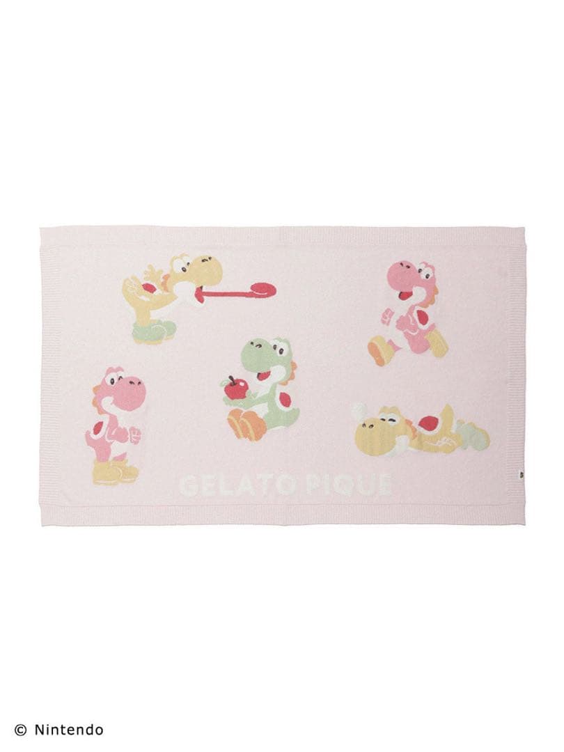 新品 GELATO PIQUE ヨッシー スーパーマリオ ブランケット ピンク