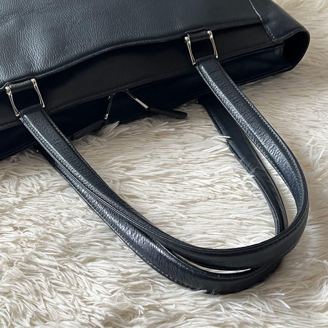 FUJITAKA フジタカ　カルク レザー　トートバッグ A4 ネイビー