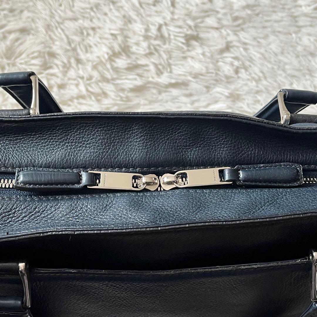 FUJITAKA フジタカ　カルク レザー　トートバッグ A4 ネイビー