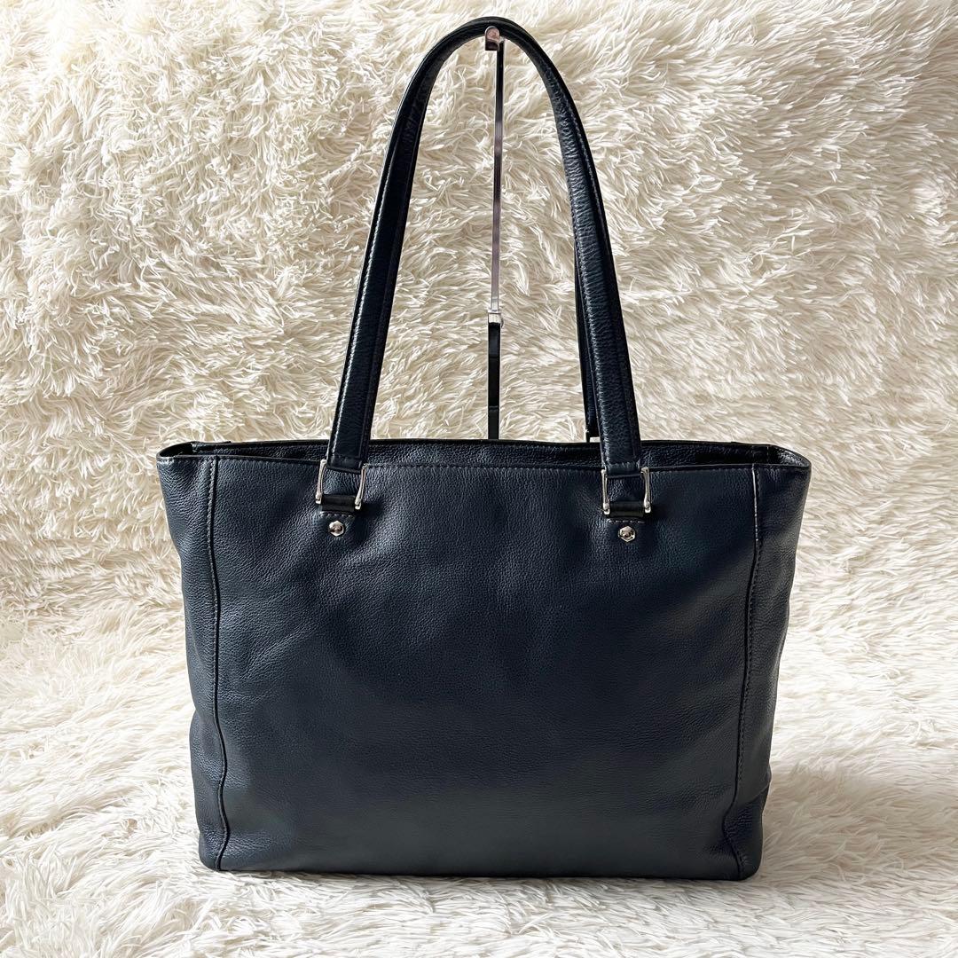 FUJITAKA フジタカ　カルク レザー　トートバッグ A4 ネイビー