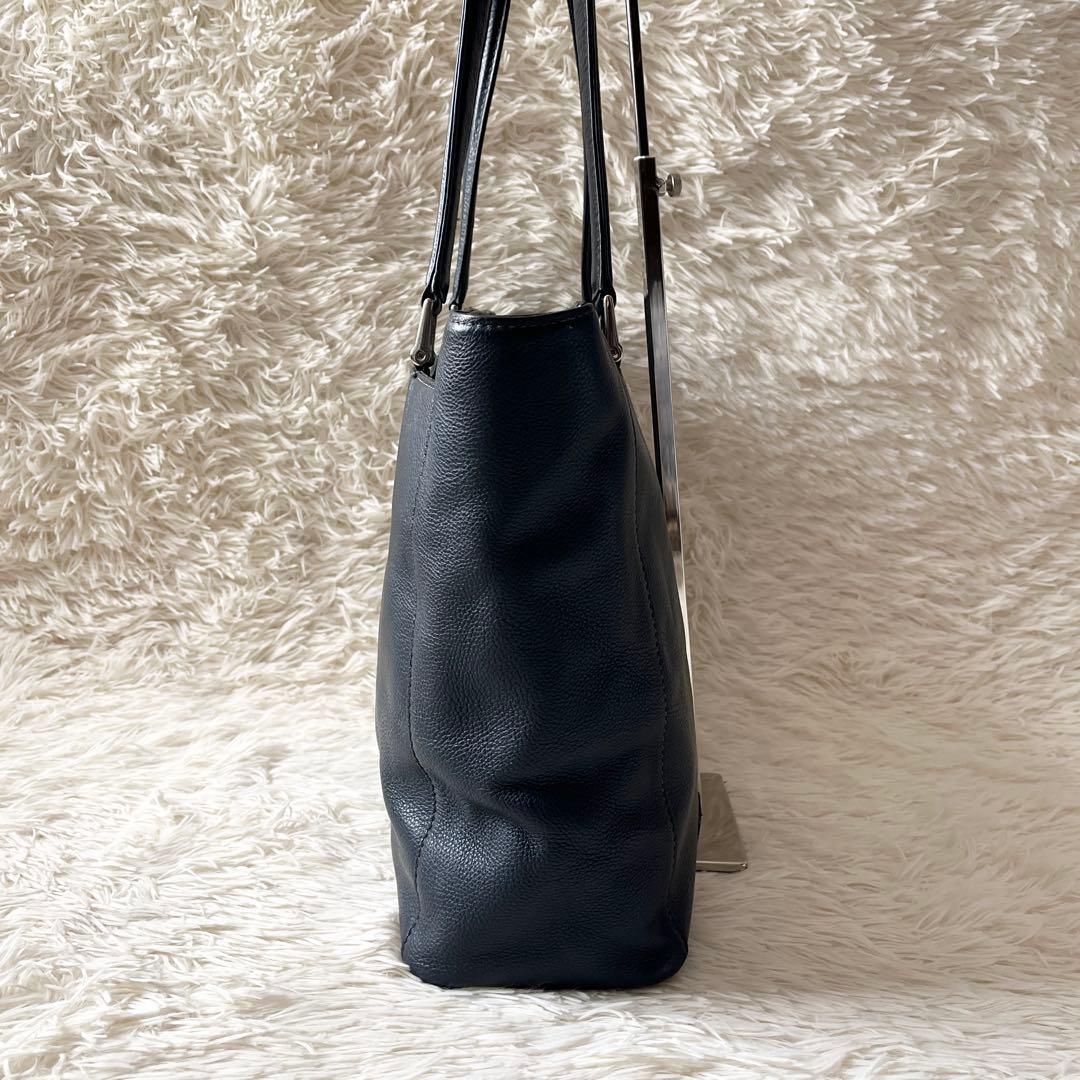 FUJITAKA フジタカ　カルク レザー　トートバッグ A4 ネイビー