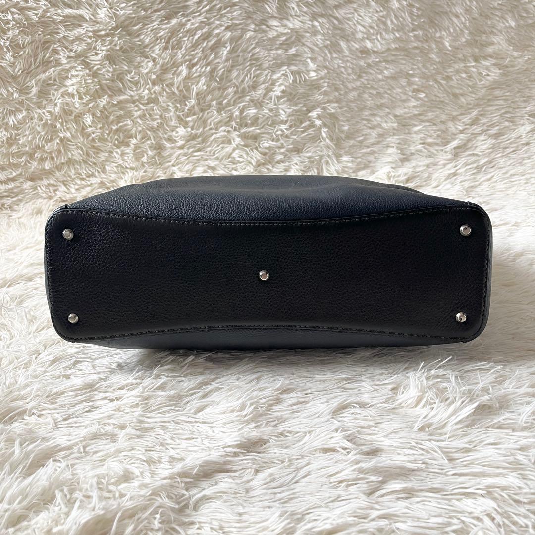 FUJITAKA フジタカ　カルク レザー　トートバッグ A4 ネイビー