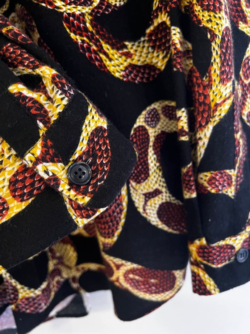 現行限定品 CALEE スネーク柄 フランネル オーバーサイズシャツ Lサイズ