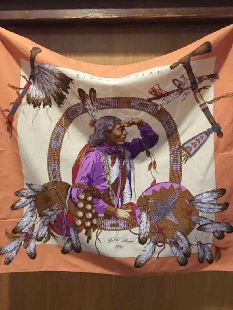 ラルフローレン　スー族インディアンプリント　スカーフ&バンダナ2枚組　イタリア製