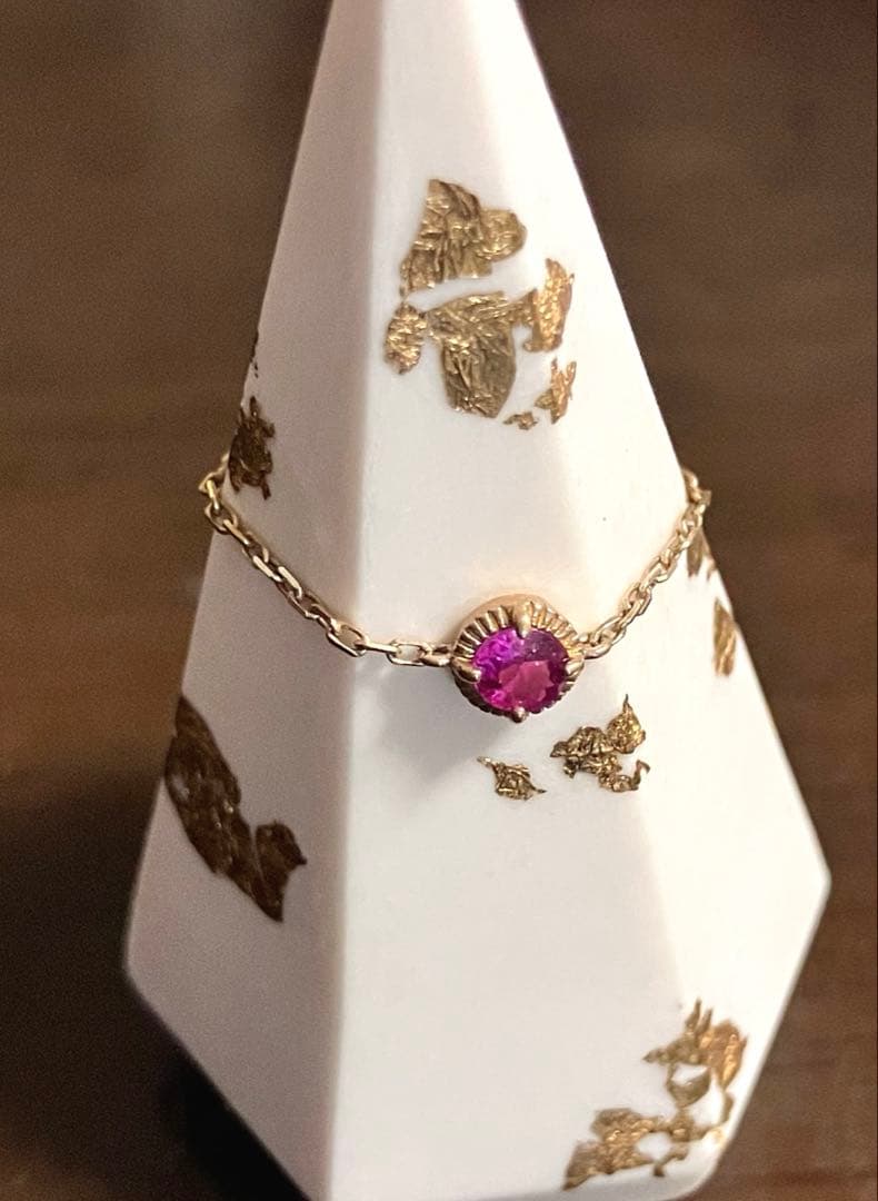 ソーイ✴︎sowi✴︎ K10チェーン（フリー）ルビーリング