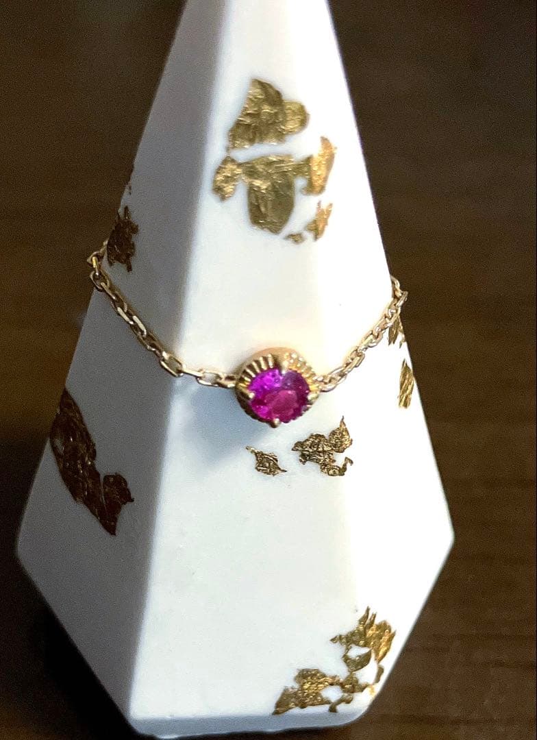 ソーイ✴︎sowi✴︎ K10チェーン（フリー）ルビーリング