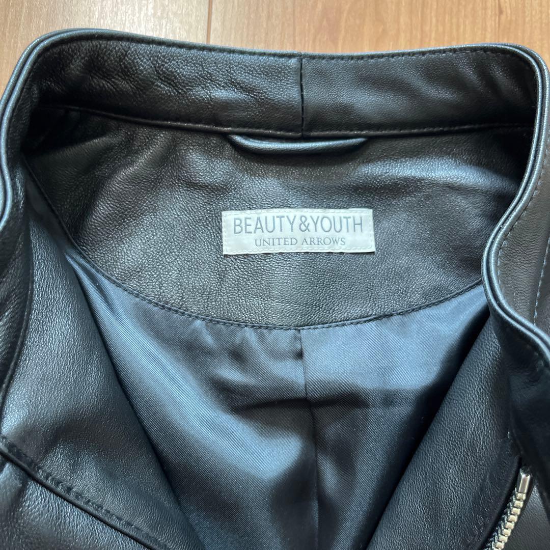 【美品】ユナイテッドアローズ　シングルライダースジャケット　Lサイズ