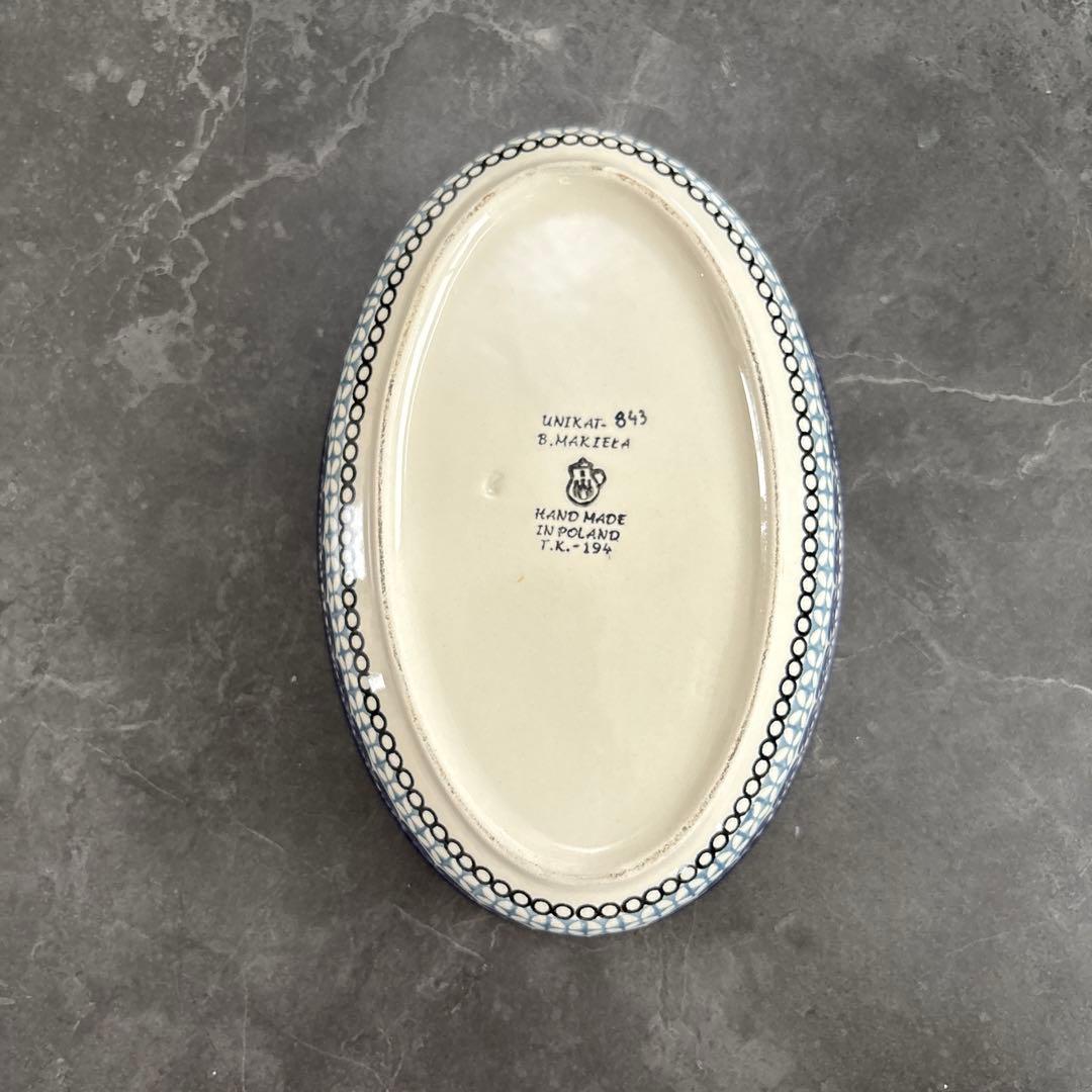 【新品】ボレスワヴィエツ陶器 ツェラミカ ポーリッシュポタリー　オーバル24cm