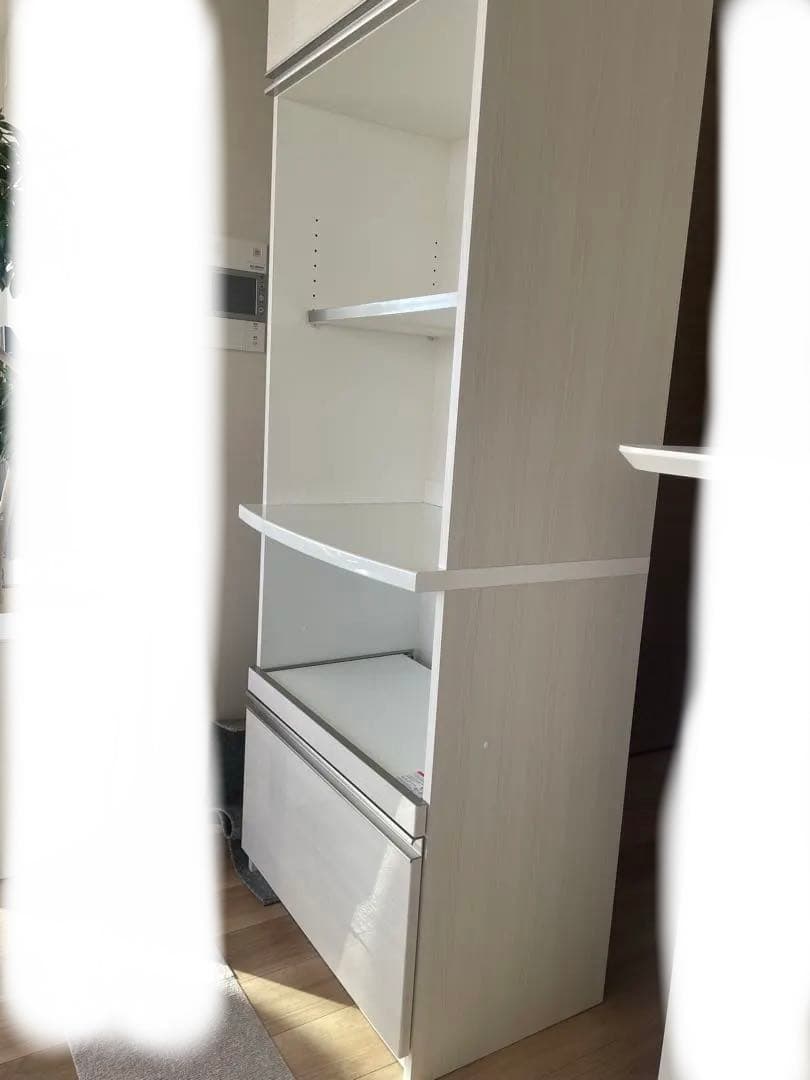 超美品　レンジボード ホワイト　トールタイプ　W70 送料18000円込