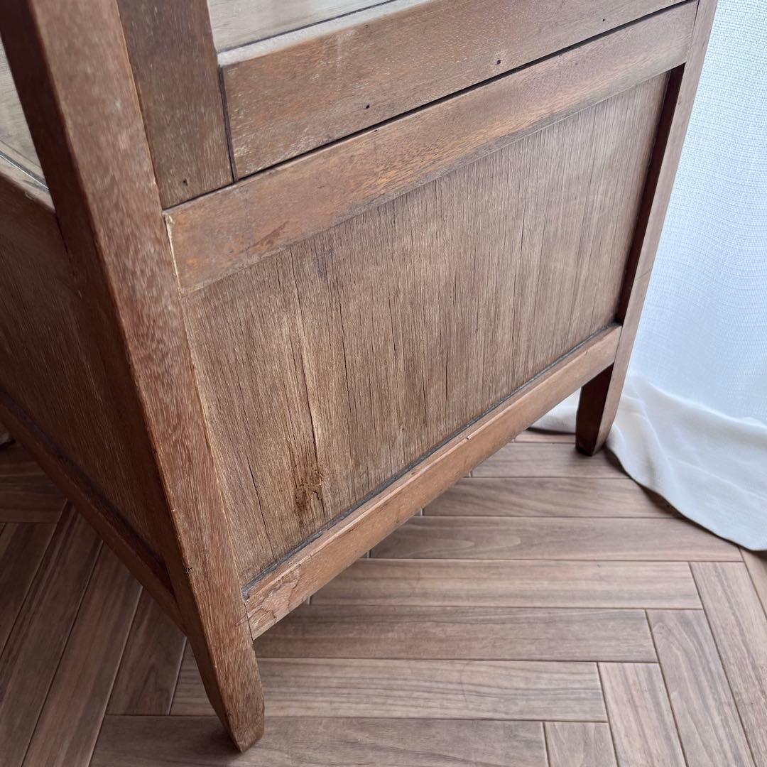 古家具 ガラスケース パンケース ショーケース 5面 アンティーク キャビネット