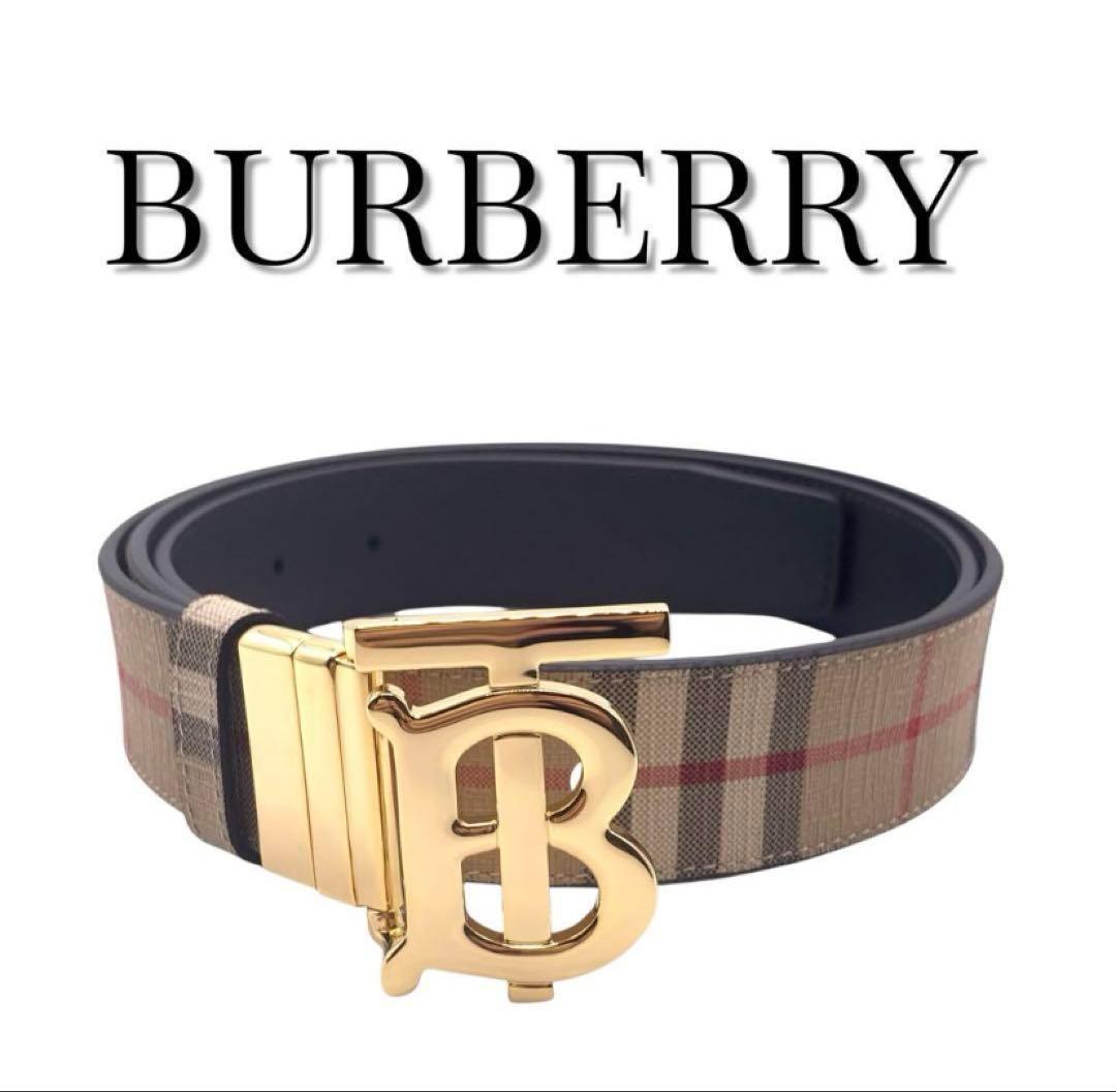 美品★Burberry　バーバリー　ベルト　リバーシブル90-100ｃｍ