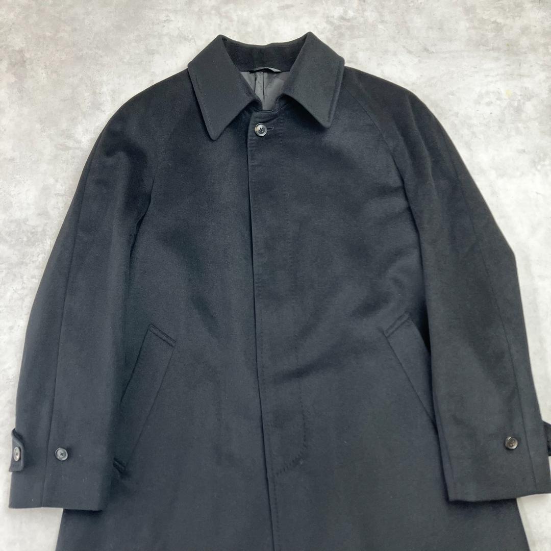 美品　アレグリ　カシミヤ100％　ステンカラーコート　メンズ　スーツ　黒　814
