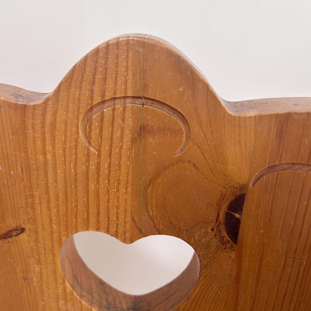 木の温もり　カントリー　ウッドチェア　ダイニング　2脚セット ハート形
