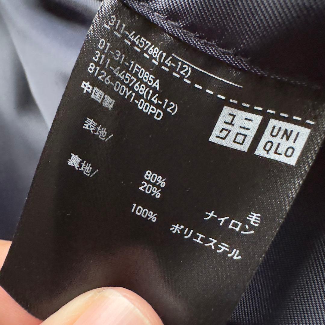 未使用 ユニクロ +J ウールブレンドチェスターコート ネイビー Lサイズ