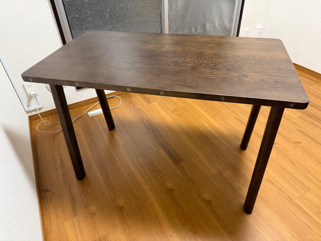 大塚家具ダークブラウン無垢製オフィスデスク 120cm
