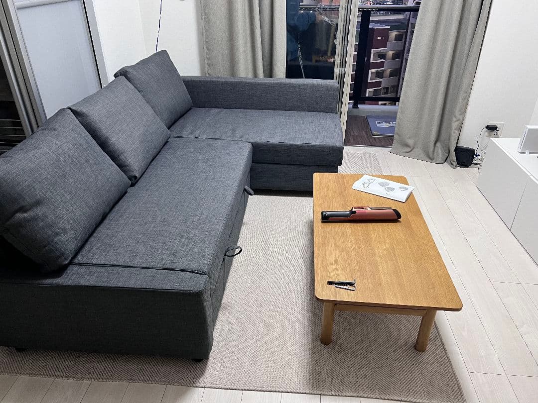 IKEA FRIHETEN コーナーソファベッド ダークグレー