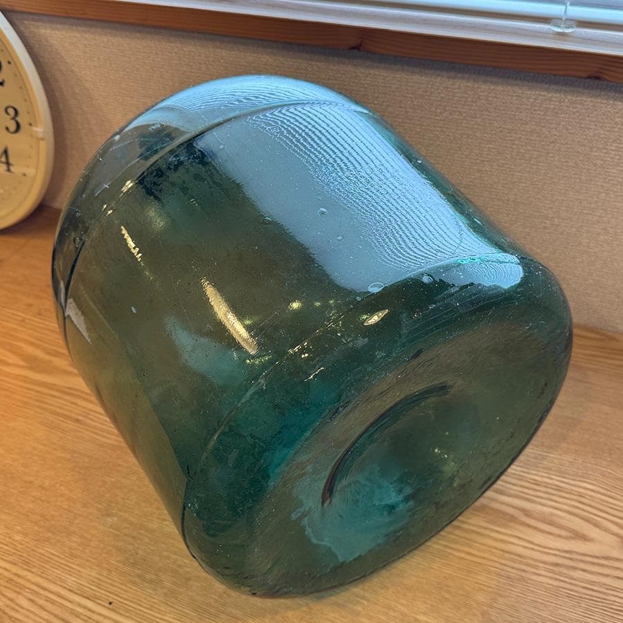 昭和レトロ 特大デミジョンボトル ガラス瓶 緑 花瓶 アンティーク 高さ43cm