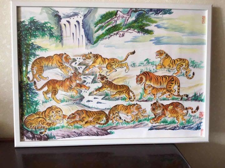 【虎運財気家運商売福寿風水図】家運隆盛　商売繁盛　金運上昇 福寿大吉 開運絵画