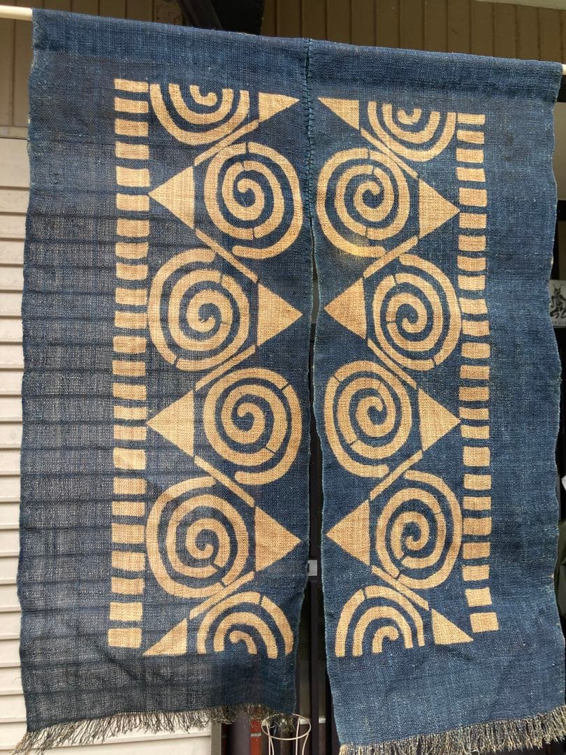 最終　しな布　科布　榀布　暖簾　型染め