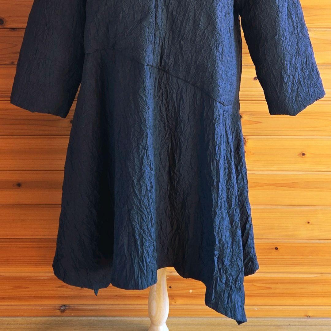 芽風 センソユニコ ロングダウンコート アシンメトリー 軽量 変形 黒ブラック