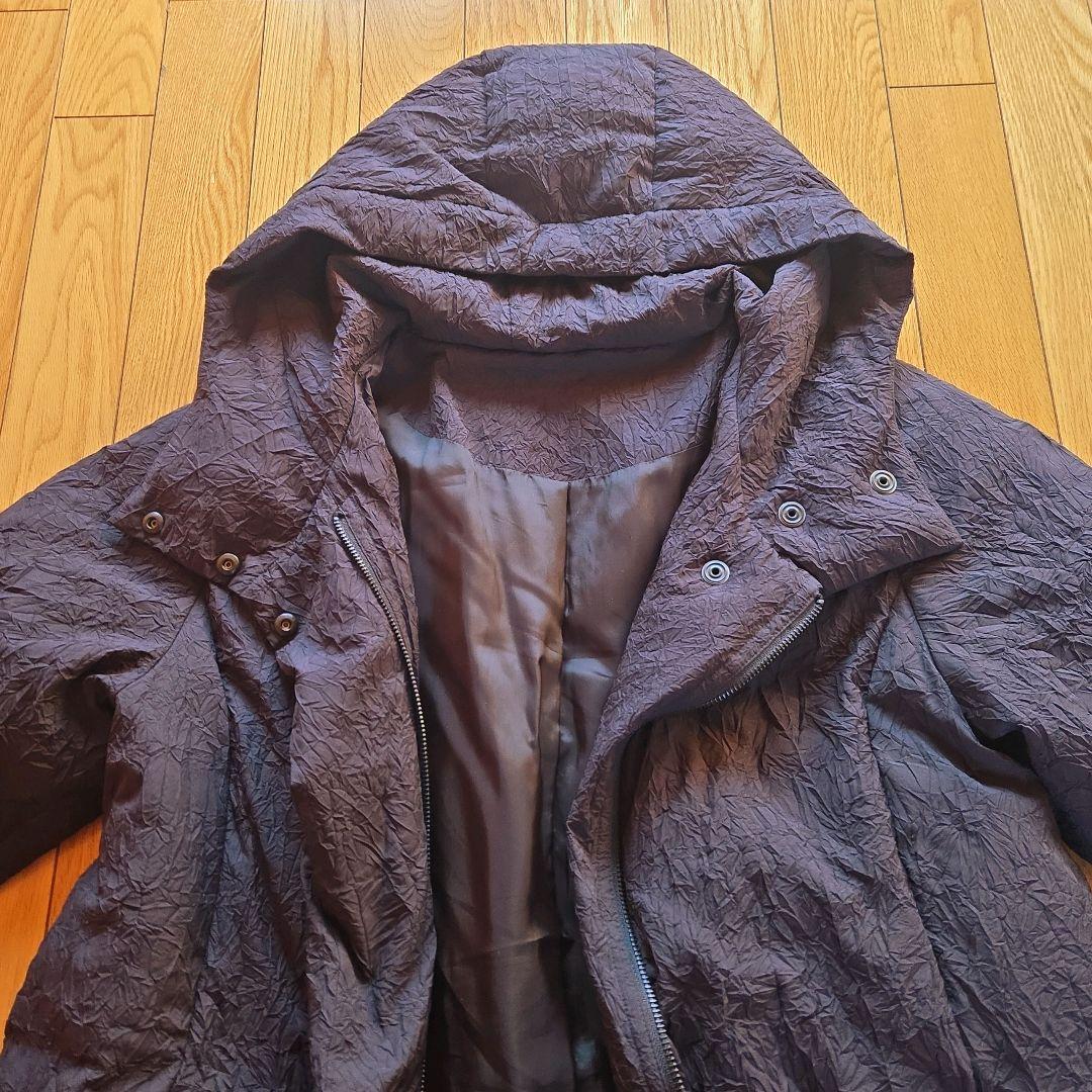 芽風 センソユニコ ロングダウンコート アシンメトリー 軽量 変形 黒ブラック