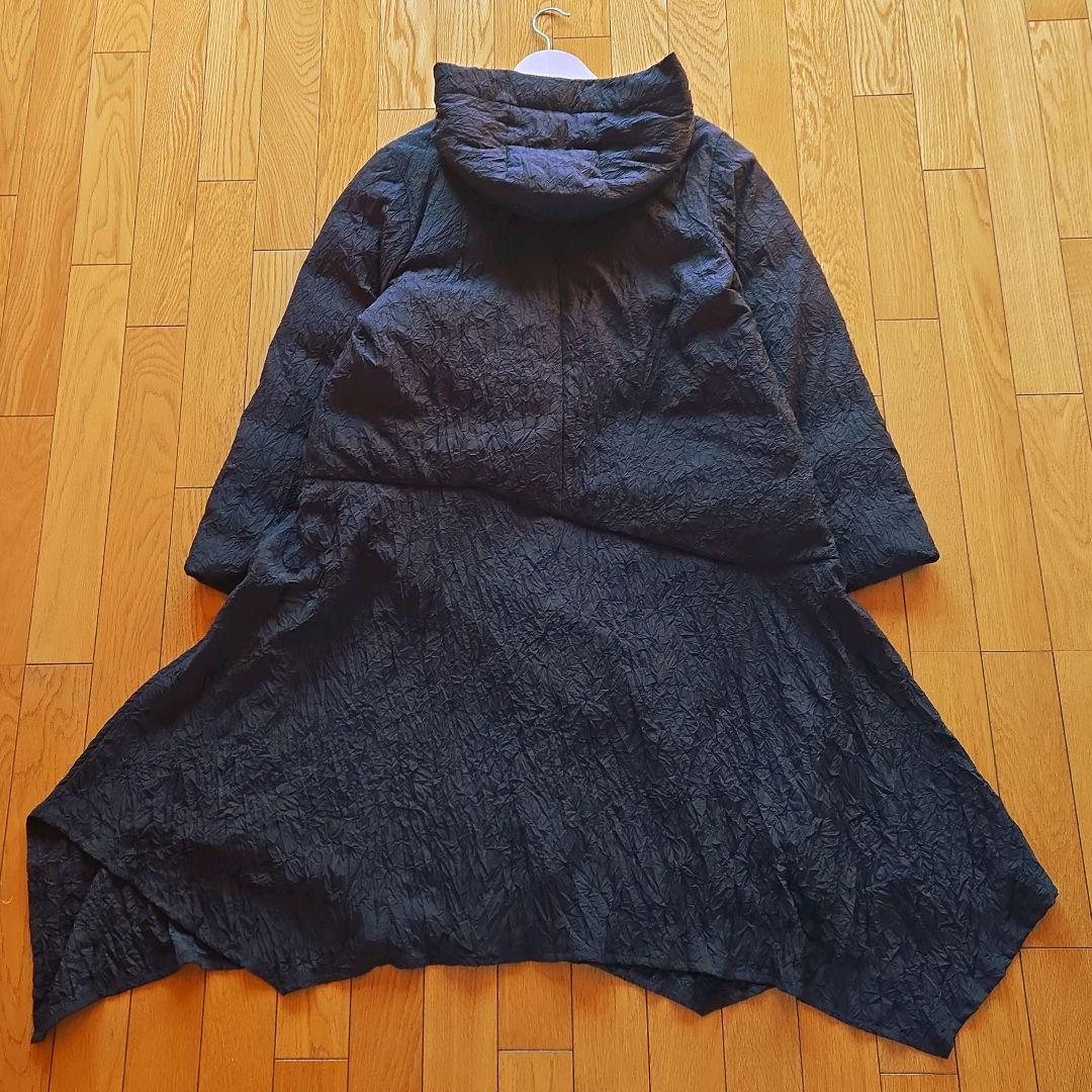 芽風 センソユニコ ロングダウンコート アシンメトリー 軽量 変形 黒ブラック