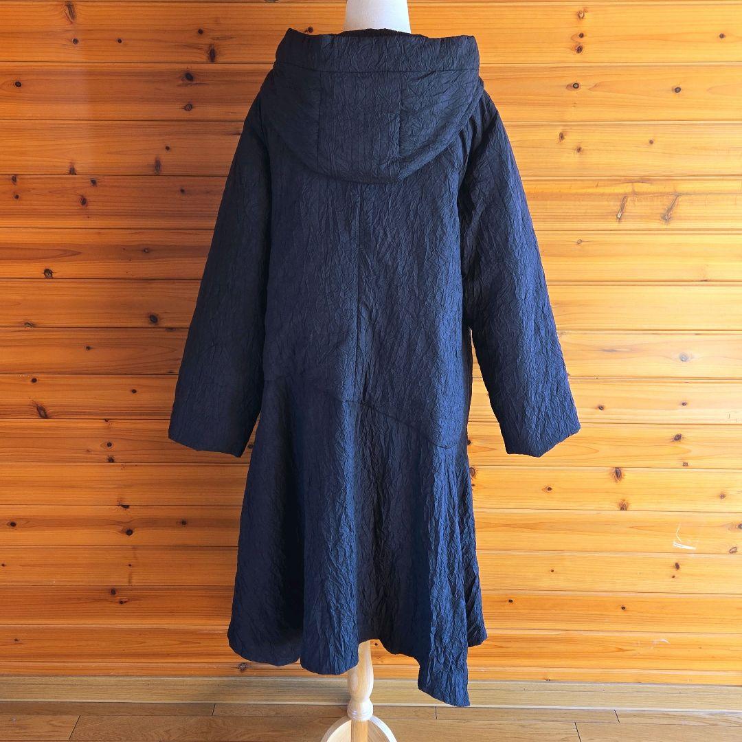 芽風 センソユニコ ロングダウンコート アシンメトリー 軽量 変形 黒ブラック