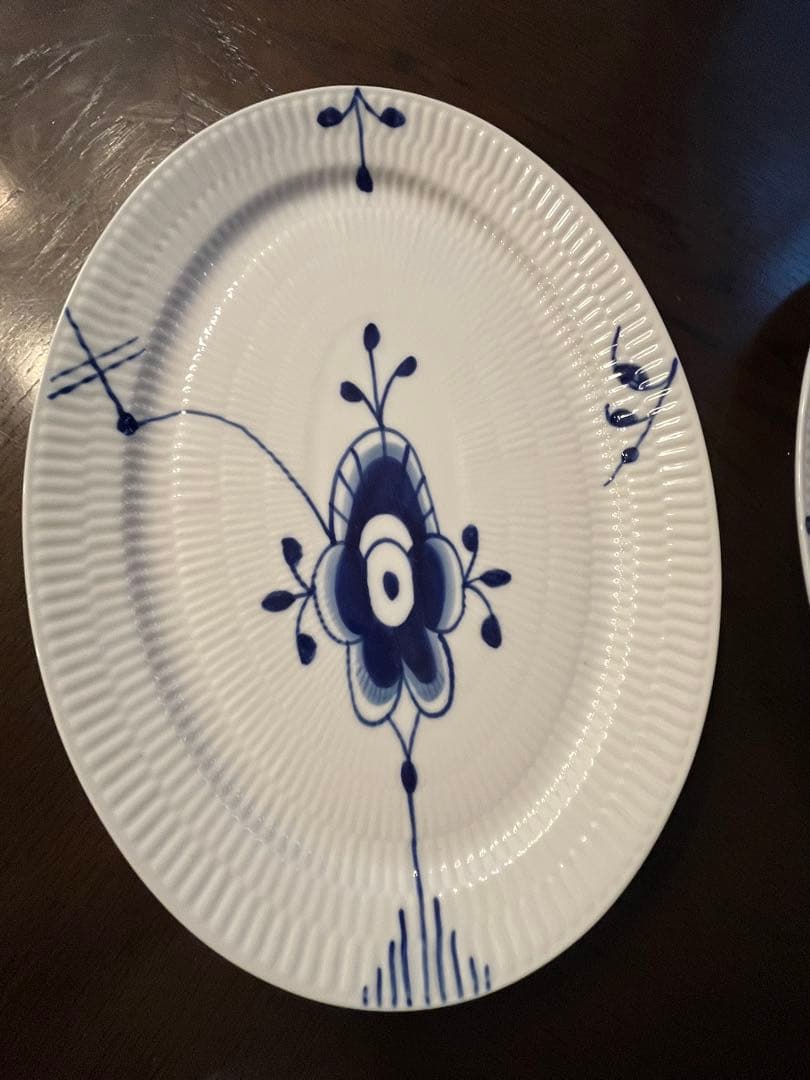 ロイヤルコペンハーゲン　ブルーフルーテッド メガ オーバル28 ディッシュ2枚