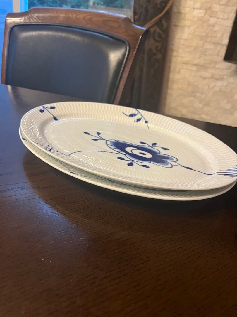 ロイヤルコペンハーゲン　ブルーフルーテッド メガ オーバル28 ディッシュ2枚