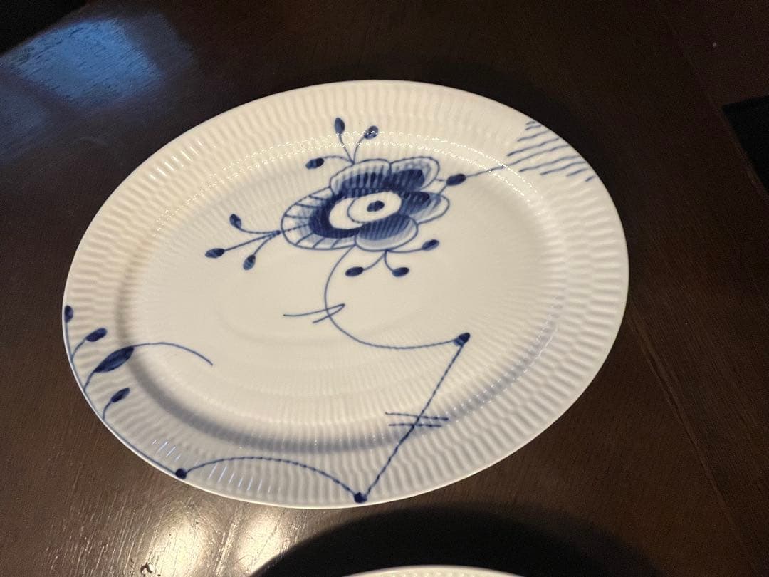 ロイヤルコペンハーゲン　ブルーフルーテッド メガ オーバル28 ディッシュ2枚