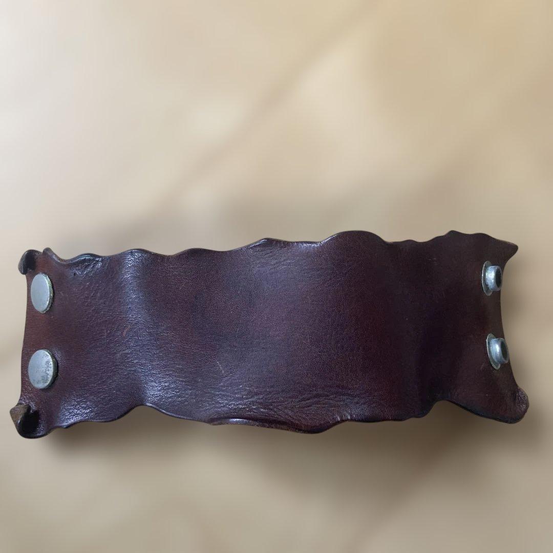 アンダーカバー　ダークブラウン レザー バングル