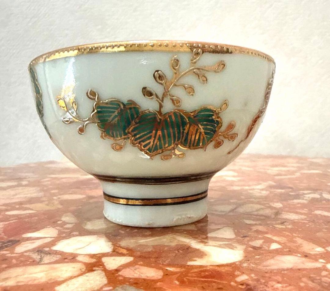 ☆美品高級アンティーク 骨董 茶器セット ぐい呑み 希少 金彩 京焼、清水焼⁉️