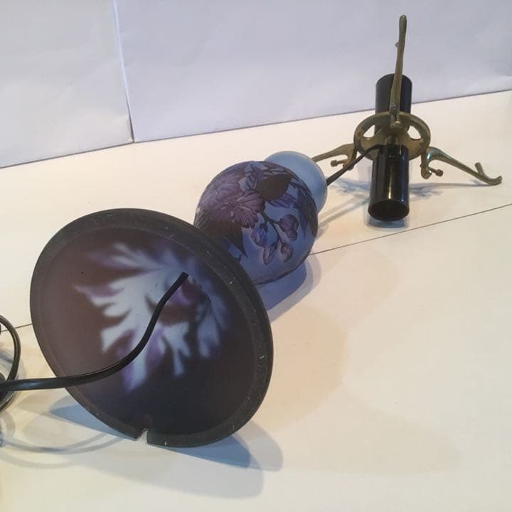 エミール・ガレ 復刻版 ランプ スタンド カメオ彫 ライトスタンド ルーマニア製