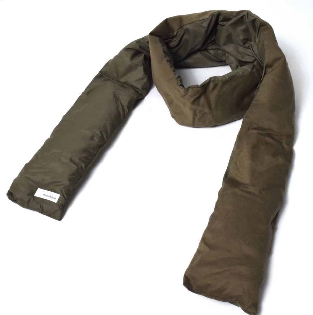 未使用 ナナミカ ダウンマフラー カーキ SUKF250 男女兼用