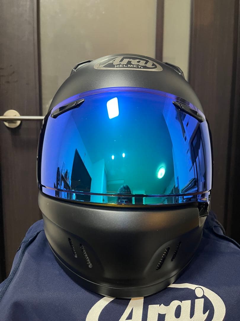 Arai XD フラットブラック 59-60cm ブルーミラーシールド付き