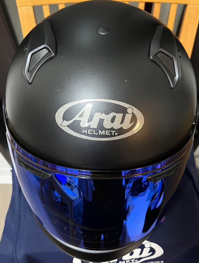 Arai XD フラットブラック 59-60cm ブルーミラーシールド付き